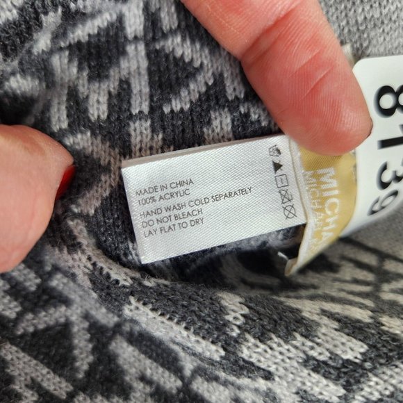 Michael Kors Scarf Womens Gray MK Logo All Over Print Rectangle Winter Classic - Picture 4 of 8